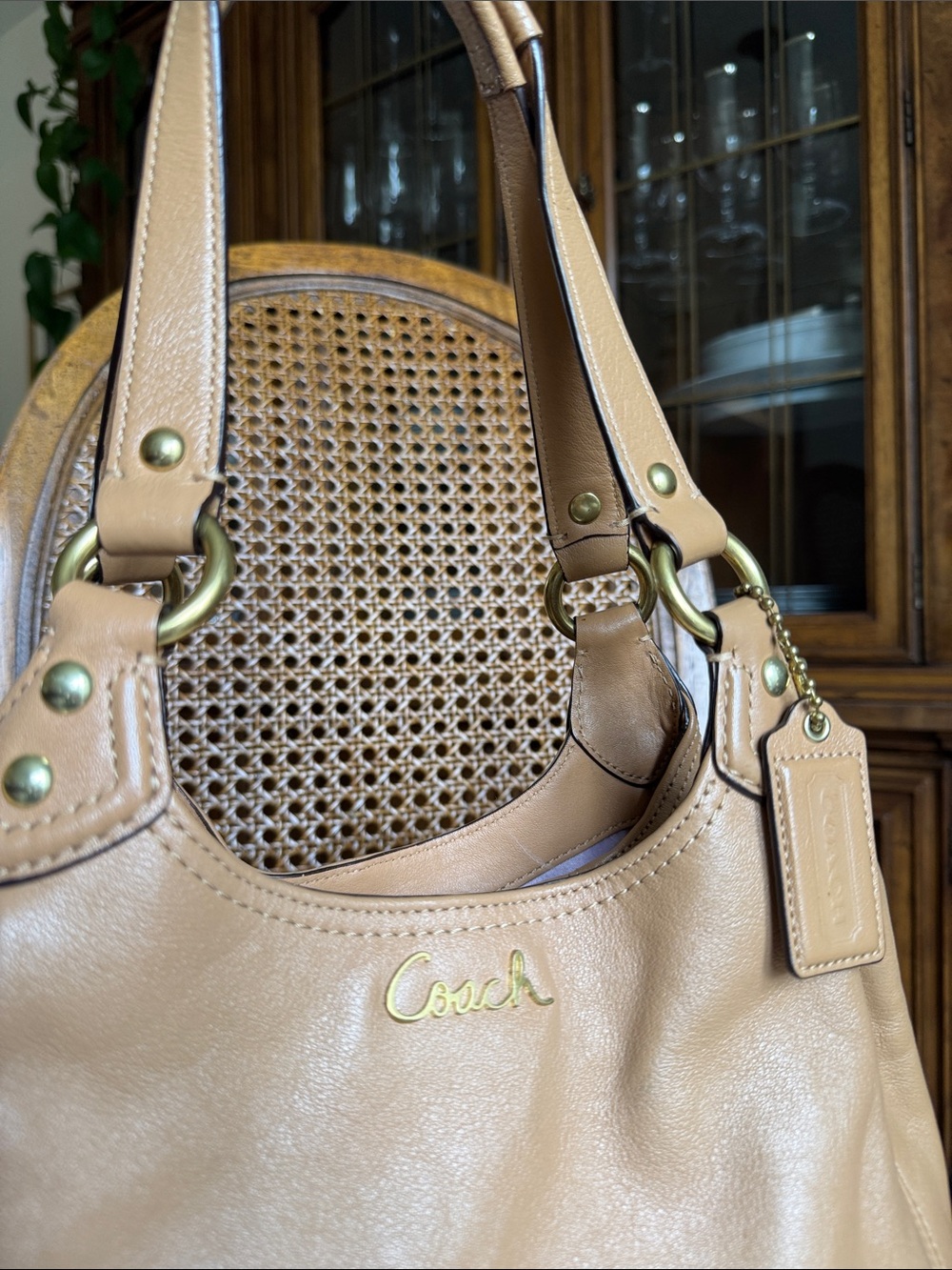 Coach Light Camel Leather Shoulder Hobo Bag with Gold Hardware - Picture 3 of 15